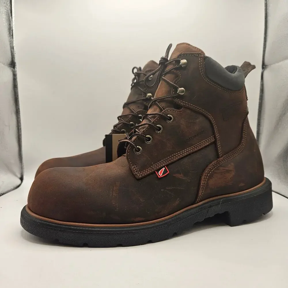 RED WING MEN'S 11.5 EE WIDE 415 DYNAFORCE 6 IN WP SOFT TOE WORK BOOTS BROWN NWOB
